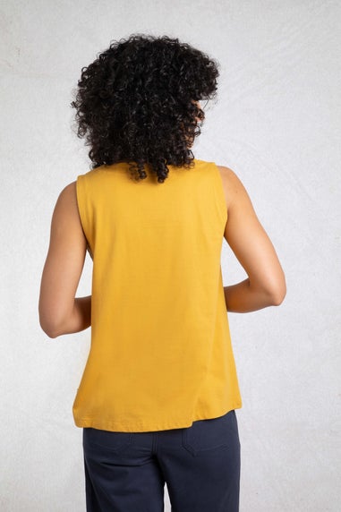 Weird Fish Deep Amber Tirtha Embroidered Jersey Vest