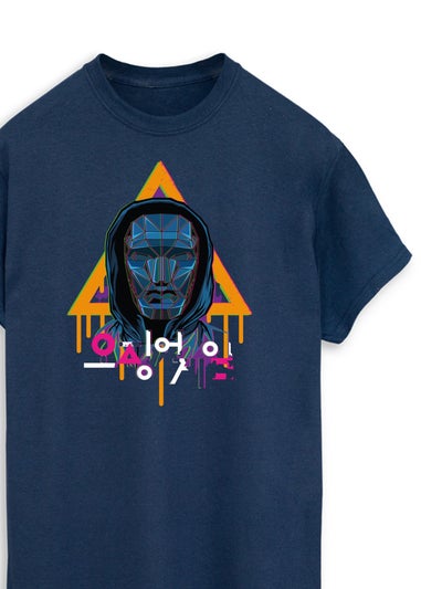 Squid Games Frontman Women's Navy Graphic Boyfriend Fit T-Shirt