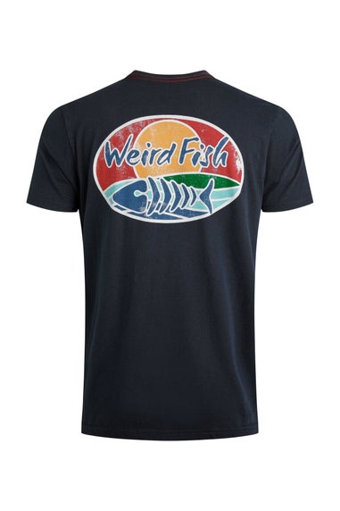 Weird Fish Navy Land & Sea Heritage Wash Graphic Tee