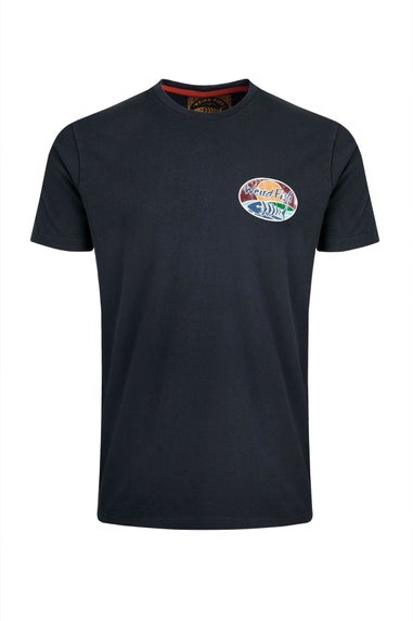 Weird Fish Navy Land & Sea Heritage Wash Graphic Tee