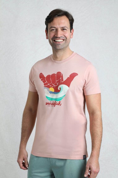 Weird Fish Dusty Rose Hang Loose Graphic T-Shirt