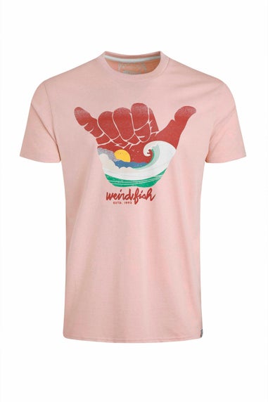 Weird Fish Dusty Rose Hang Loose Graphic T-Shirt