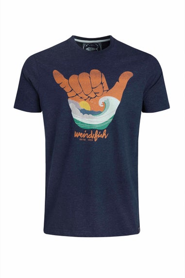 Weird Fish Dark Blue Hang Loose Graphic T-Shirt