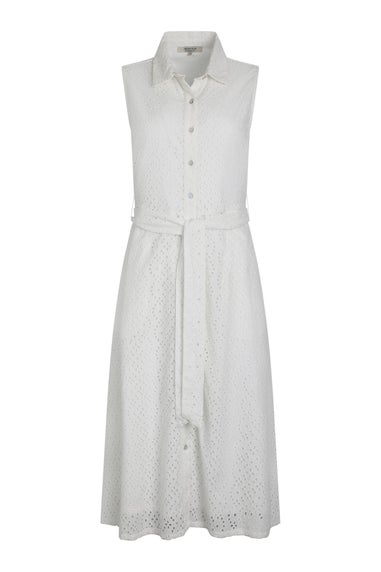 Weird Fish White Alinda Broderie Shirt Dress