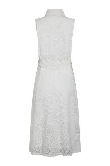 Weird Fish White Alinda Broderie Shirt Dress