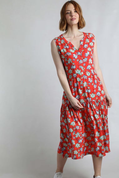 Weird Fish Red Mala Printed Dress