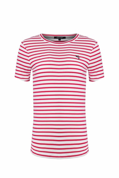 Weird Fish Crimson Natalie Striped Crew Neck T-Shirt