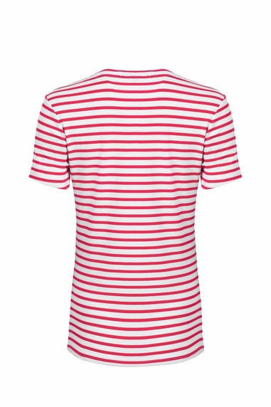 Weird Fish Crimson Natalie Striped Crew Neck T-Shirt