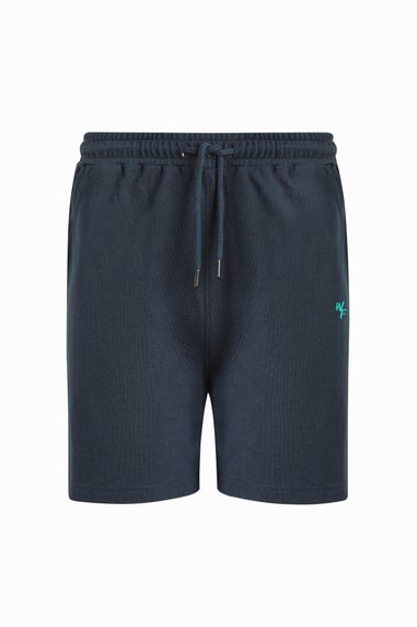 Weird Fish Navy Ebony Pique Shorts