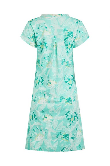 Weird Fish Aqua Suffolks Printed Jersey Dress