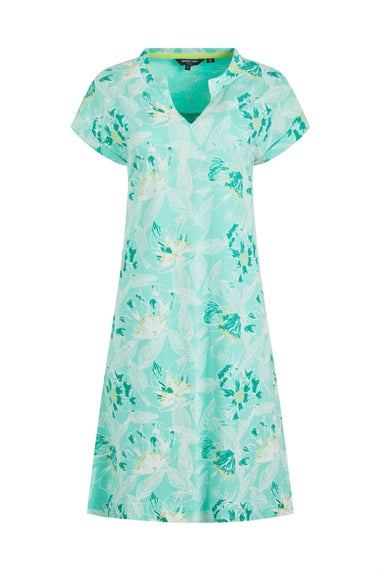 Weird Fish Aqua Suffolks Printed Jersey Dress
