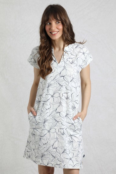 Weird Fish Light Cream Suffolks Printed Jersey Dress