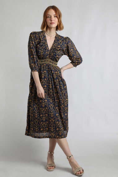 Weird Fish Ink Kerina Printed Midi Dress