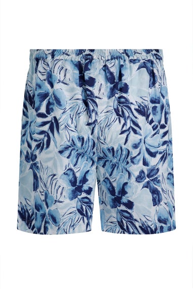 Weird Fish Estate blue Aloha Printed Shorts
