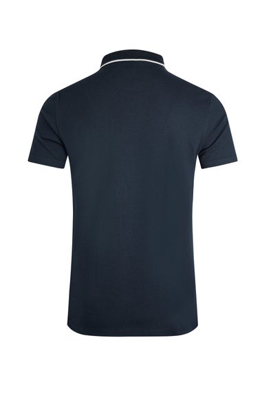 Weird Fish Navy Powell Textured Polo Shirt