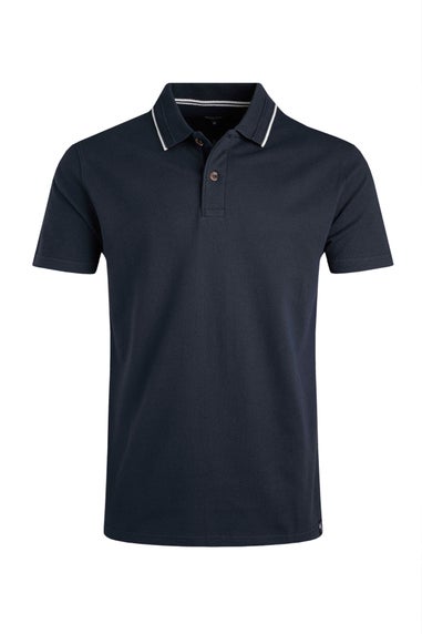 Weird Fish Navy Powell Textured Polo Shirt