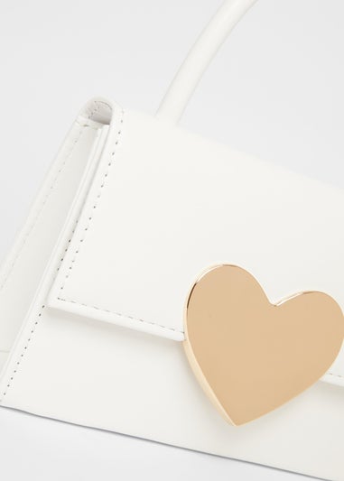 Quiz White Heart Detail Bag