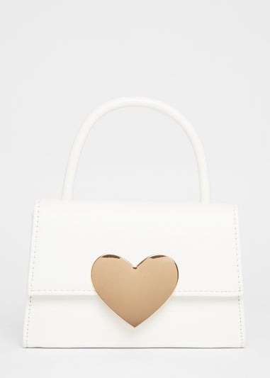 Quiz White Heart Detail Bag