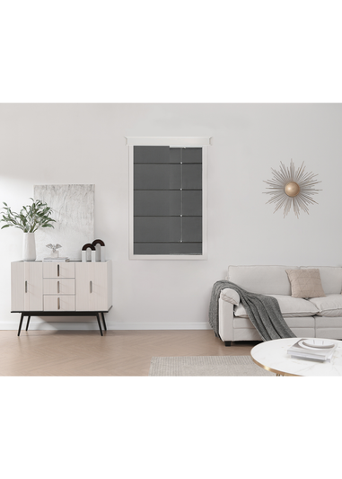 Little Black Book Charcoal Blackout Roman Blind