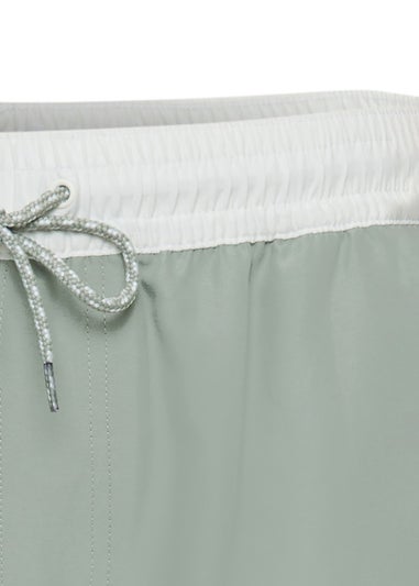 Threadbare Soft Green Contrast Waistband Swim Shorts