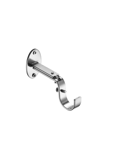 Little Black Book Stainless Steel Extendable Metallic Crackle Glass Ball Curtain Pole