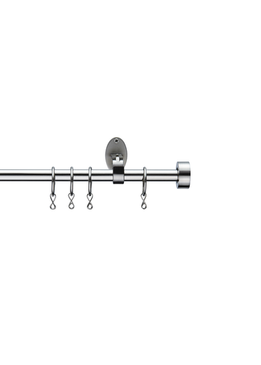 Little Black Book Stainless Steel Extendable Stopped Curtain Pole