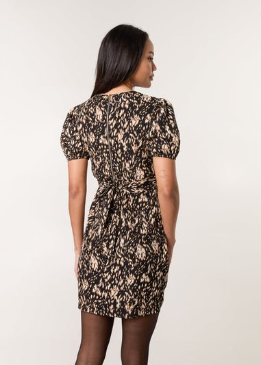 Blue Vanilla Black Floral Tulip Hem Dress