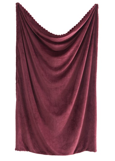 Appletree Morritz Soft Faux Fur Burgundy Bedspread