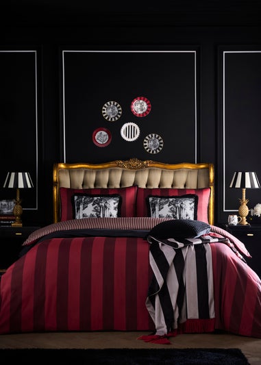 Laurence Llewelyn-Bowen Festivo Stripe Velvet Black Throw