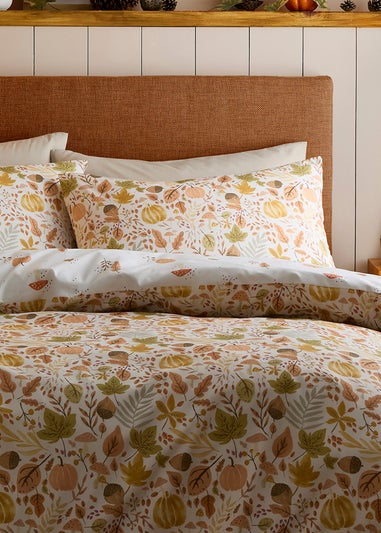 Dreams & Drapes Autumn Foliage Super Soft Natural Duvet Cover Set