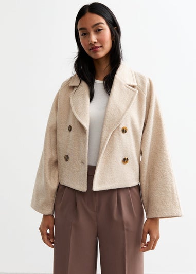 Gini London Beige Double Breast Crop Blazer