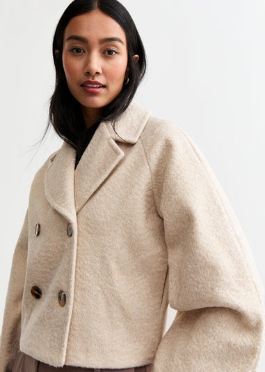 Gini London Beige Double Breast Crop Blazer