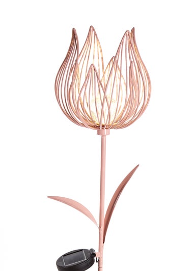 Premier Decorations Pink Solar Metal Tulip Garden Stake Light