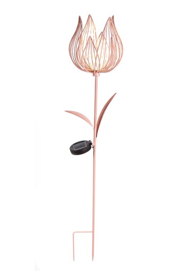 Premier Decorations Pink Solar Metal Tulip Garden Stake Light