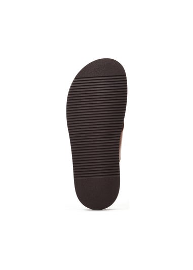 Base London Tan Astro Slip On Sandal