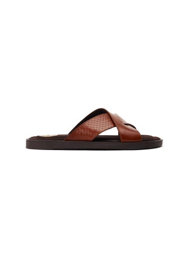 Base London Tan Astro Slip On Sandal