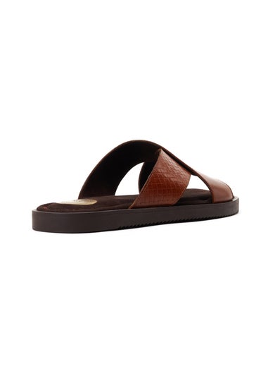 Base London Tan Astro Slip On Sandal