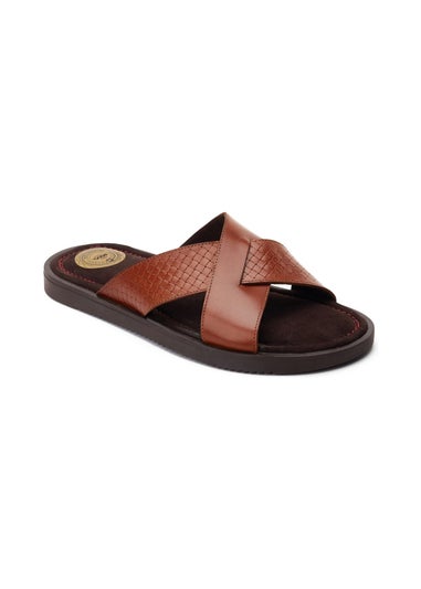 Base London Tan Astro Slip On Sandal