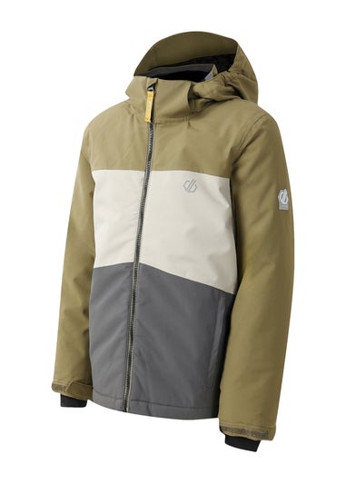 Dare2B Grey Green Kids' Send It! Jacket Waterproof Insulated Jacket (3-16yrs)