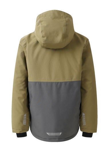 Dare2B Grey Green Kids' Send It! Jacket Waterproof Insulated Jacket (3-16yrs)