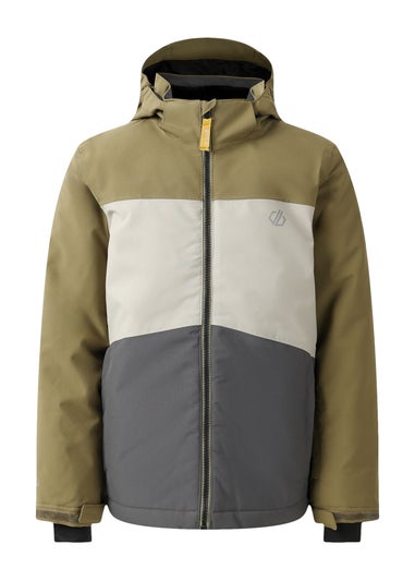 Dare2B Grey Green Kids' Send It! Jacket Waterproof Insulated Jacket (3-16yrs)