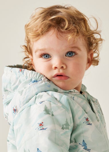 Dare2B Grey/Blue Kids' Bambino II Showerproof Waterproof Insulated Snowsuit (0-72 months)