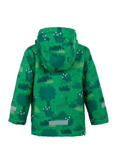 Regatta Dark Green Kids' Animal Rainy Day Waterproof Insulated Jacket (6-72 months)