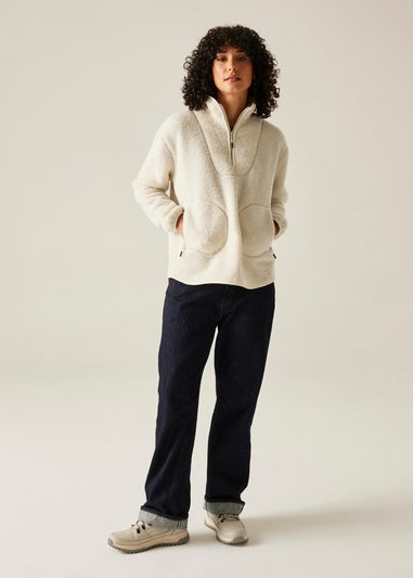 Regatta White Frankie Borg Half Zip Fleece