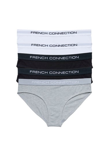 French Connection White Cotton Ladies Briefs 5 Pack