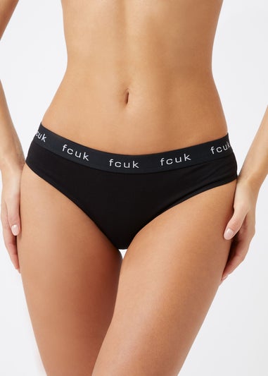 French Connection Black Cotton Ladies Briefs 5 Pack