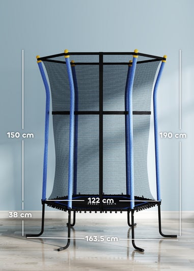 HOMCOM Blue 5.4FT Kids Trampoline with Enclosure Indoor Outdoor