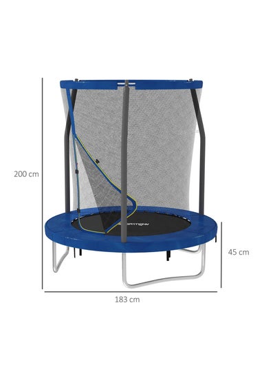 SPORTNOW Blue Outdoor Trampoline with Safety Enclosure Net