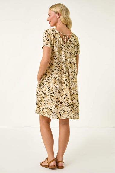 Roman Stone Petite Animal Print Swing Pocket Dress