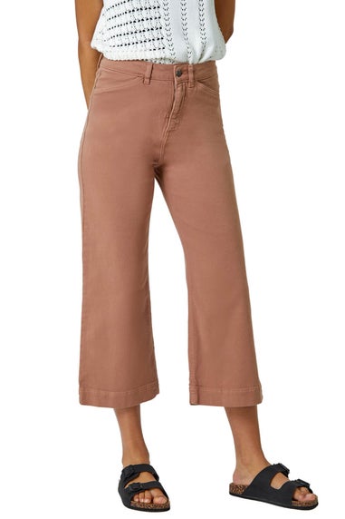 Roman Tan Cotton Denim Stretch Culottes